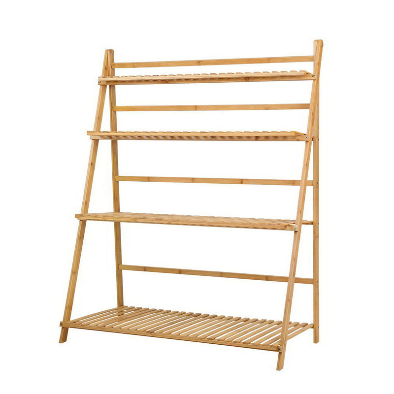 Artiss 4 Tier Bamboo Plant Stand Flower Pot Shelf Pine