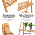 Artiss 4 Tier Bamboo Plant Stand Flower Pot Shelf Pine
