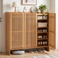 Artiss Shoe Cabinet Versatile Door 24 Pairs Shoe Storage Cupboard Bamboo