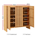 Artiss Shoe Cabinet Versatile Door 24 Pairs Shoe Storage Cupboard Bamboo