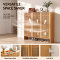 Artiss Shoe Cabinet Versatile Door 24 Pairs Shoe Storage Cupboard Bamboo