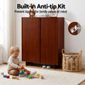 Artiss Shoe Cabinet 5 Tier Storage Organiser w/ Adjustable Shelves Bamboo