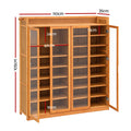 Artiss Shoe Cabinet 25 Pairs Shoe Storage Cupboard Umbrella Hook Raised Top Edge Wood