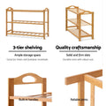 Artiss Bamboo Shoe Rack 3-Tier 9 Pairs Shoe Storage Organiser