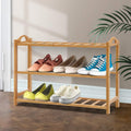 Artiss Bamboo Shoe Rack 3-Tier 9 Pairs Shoe Storage Organiser