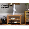Artiss Shoe Rack Bench 10 Pairs Bamboo Storage Organiser