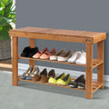 Artiss Shoe Rack Bench 10 Pairs Bamboo Storage Organiser