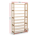 Artiss Shoe Rack Cabinet Bamboo 10-Tier 50 Pairs Storage