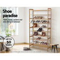 Artiss Shoe Rack Cabinet Bamboo 10-Tier 50 Pairs Storage