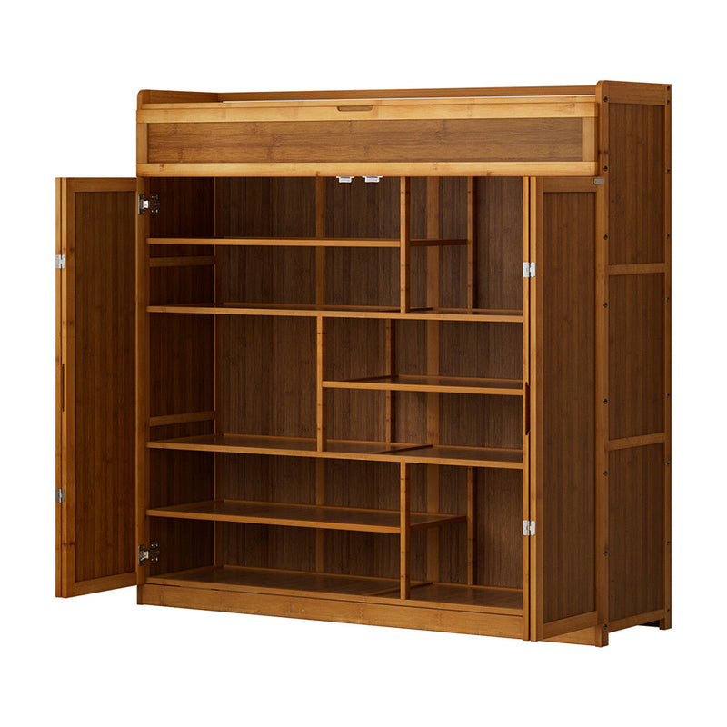 Artiss Shoe Rack Cabinet 30 Pairs Bamboo Storage Cupboard