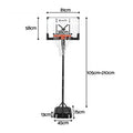 Everfit Portable Basketball Hoop 1.05M-2.1M Adjustable Pool Goal