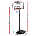 Everfit Basketball Hoop 2.6M Adjustable Portable Stand Kids Clear