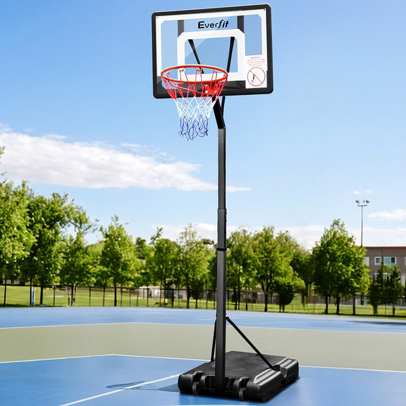 Everfit Basketball Hoop 2.6M Adjustable Portable Stand Kids Clear