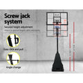 Everfit Basketball Hoop Stand 3.05M Adjustable Height Portable Black