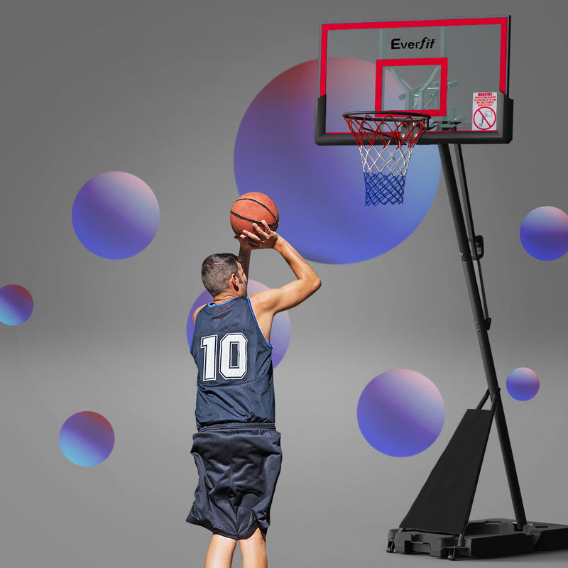 Everfit 3.05M Basketball Hoop Adjustable Portable Stand Red Pro