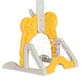 Keezi Kids Basketball Hoop Stand 5-in-1 Adjustable Yellow Toys