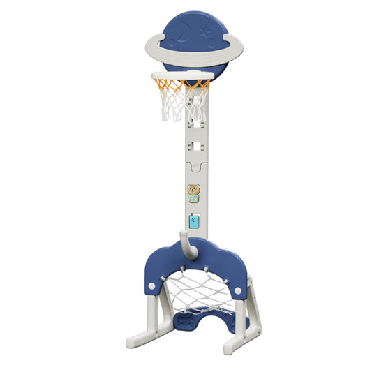 Keezi Kids Basketball Hoop Adjustable 6-in-1 Sports Set Blue