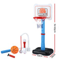 Keezi Kids Basketball Hoop Stand Adjustable Height Baseball Set Blue
