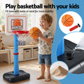 Keezi Kids Basketball Hoop Stand Adjustable Height Baseball Set Blue
