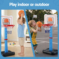 Keezi Kids Basketball Hoop Stand Adjustable Height Baseball Set Blue