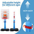 Keezi Kids Basketball Hoop Stand Adjustable Height Baseball Set Blue