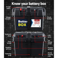 Giantz AGM Battery Box 12V XL Deep Cycle Solar Caravan Camping