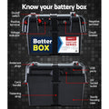 Giantz 12V AGM Battery Box Large Deep Cycle Solar Caravan