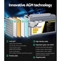 Giantz 12V 120Ah AGM Deep Cycle Battery Portable Solar Caravan