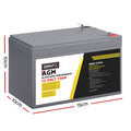 Giantz 12V 15Ah AGM Deep Cycle Battery Solar Caravan Camping