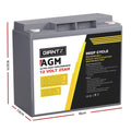 Giantz 12V 25Ah AGM Deep Cycle Battery Box Solar Caravan