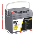 Giantz 12V 50Ah AGM Deep Cycle Battery Box Portable Solar Caravan