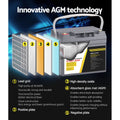 Giantz 12V 50Ah AGM Deep Cycle Battery x2 Solar Caravan