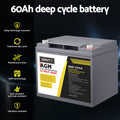 Giantz 12V 60Ah AGM Deep Cycle Battery Solar Caravan Camping