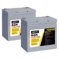 Giantz 12V 75Ah AGM Deep Cycle Battery x2 Portable Solar Caravan