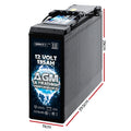 Giantz 12V 135Ah AGM Deep Cycle Battery Slim Solar Caravan