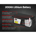 Giantz 12V 200Ah LiFePO4 Lithium Deep Cycle Battery Solar