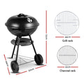 Grillz Charcoal BBQ Grill Smoker Combo Outdoor Cooking