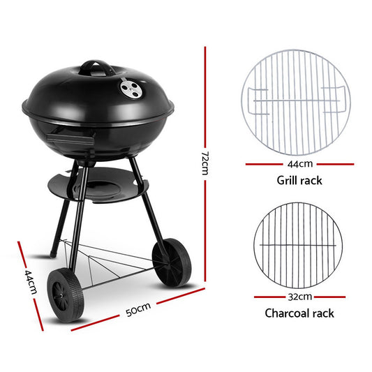 Grillz Charcoal BBQ Grill Smoker Combo Outdoor Cooking