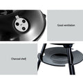 Grillz Charcoal BBQ Grill Smoker Combo Outdoor Cooking