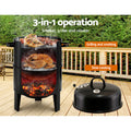 Grillz 3-in-1 Charcoal BBQ Grill Smoker