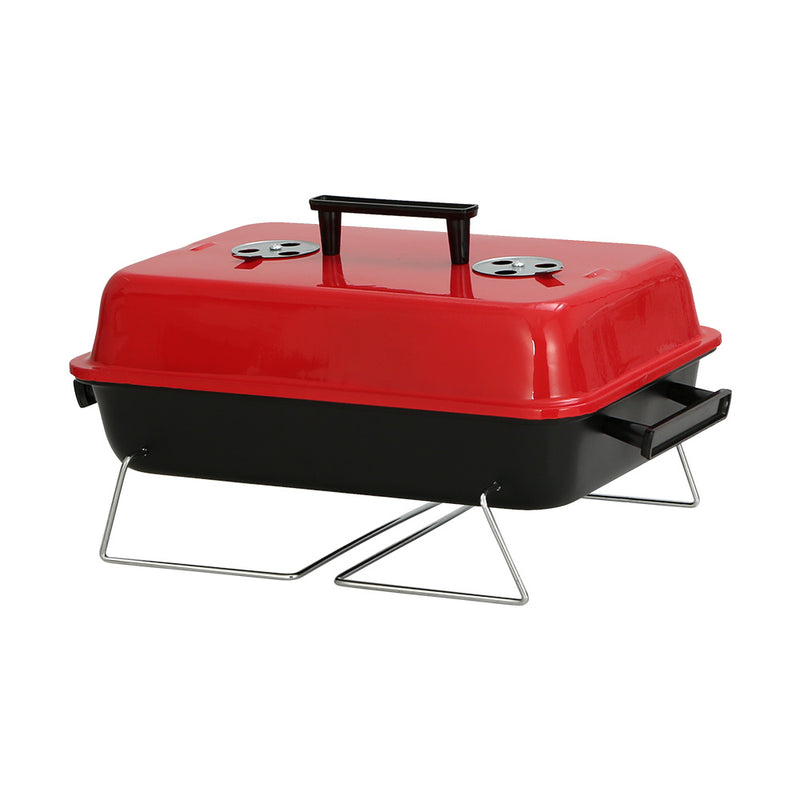 Grillz Portable Charcoal BBQ Grill Smoker Camping Outdoor Cooking