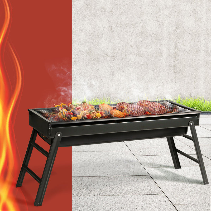 Grillz Charcoal BBQ Smoker Grill Foldable Portable