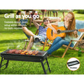 Grillz Charcoal BBQ Smoker Grill Foldable Portable
