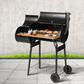 Grillz 2-In-1 Offset Charcoal Smoker BBQ Grill