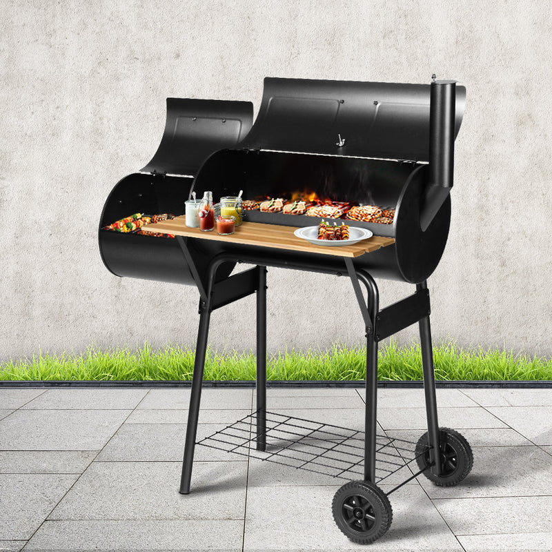 Grillz 2-In-1 Offset Charcoal Smoker BBQ Grill