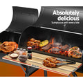 Grillz 2-In-1 Offset Charcoal Smoker BBQ Grill