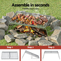 Grillz Portable Charcoal BBQ Grill Smoker Foldable Camping