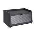 Artiss Bamboo Bread Box Kitchen Countertop Storage Clear Window Shelf 40cm Black