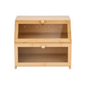 Artiss Bamboo Bread Box 2-Tier Kitchen Countertop Storage 39cm Natural