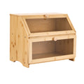 Artiss Bamboo Bread Box 2-Tier Kitchen Countertop Storage 39cm Natural
